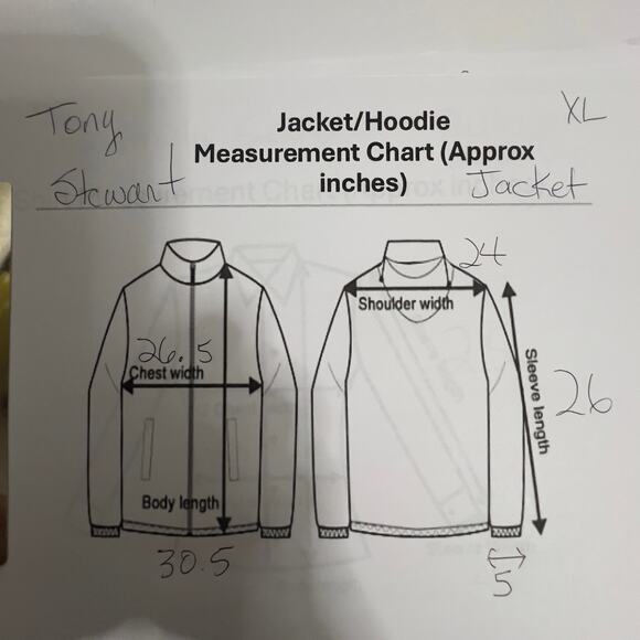 Chase Authentics Tony Stewart NASCAR 20 Black/Orange Windbreaker XL Zip Jacket - Picture 8 of 16